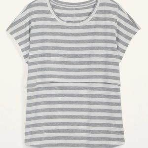 NWT Gray and white stripped Old Navy nursing top